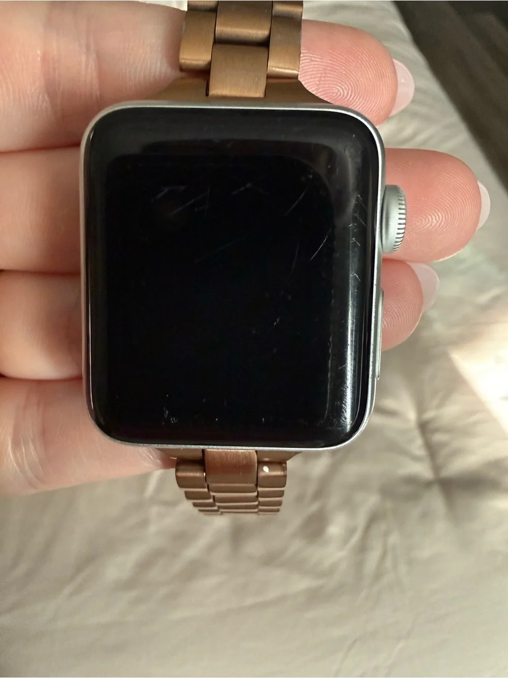 Apple Smartwatch with Rose Gold Metal Link Band